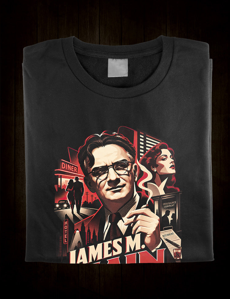 Noir fiction writer design celebrating twentieth-century novelist James M. Cain
