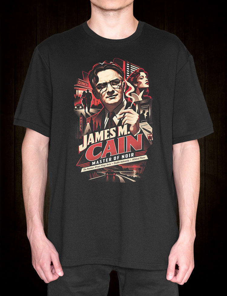 Classic crime fiction design inspired by James M. Cain novels and Hollywood noir