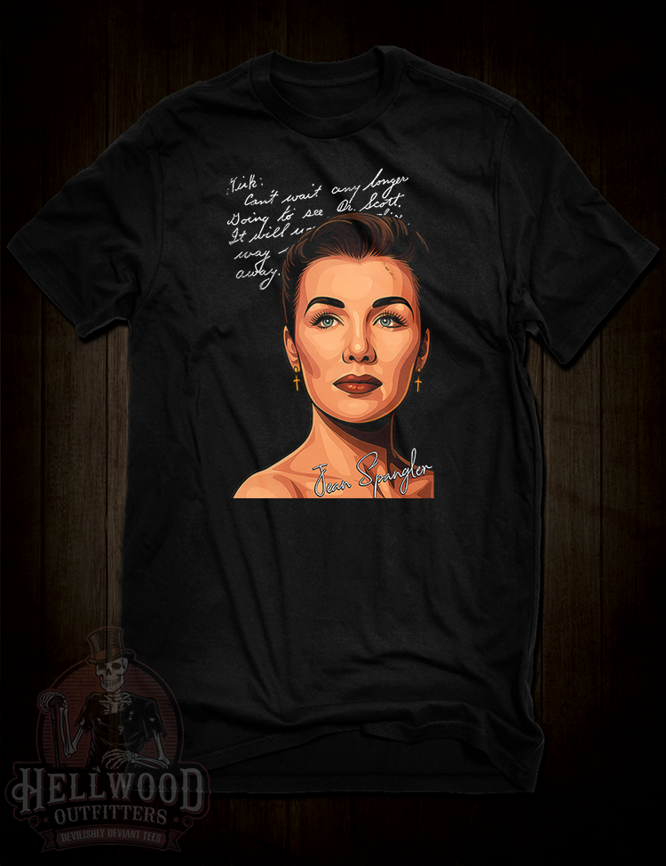 Jean Spangler Hollywood mystery t-shirt design