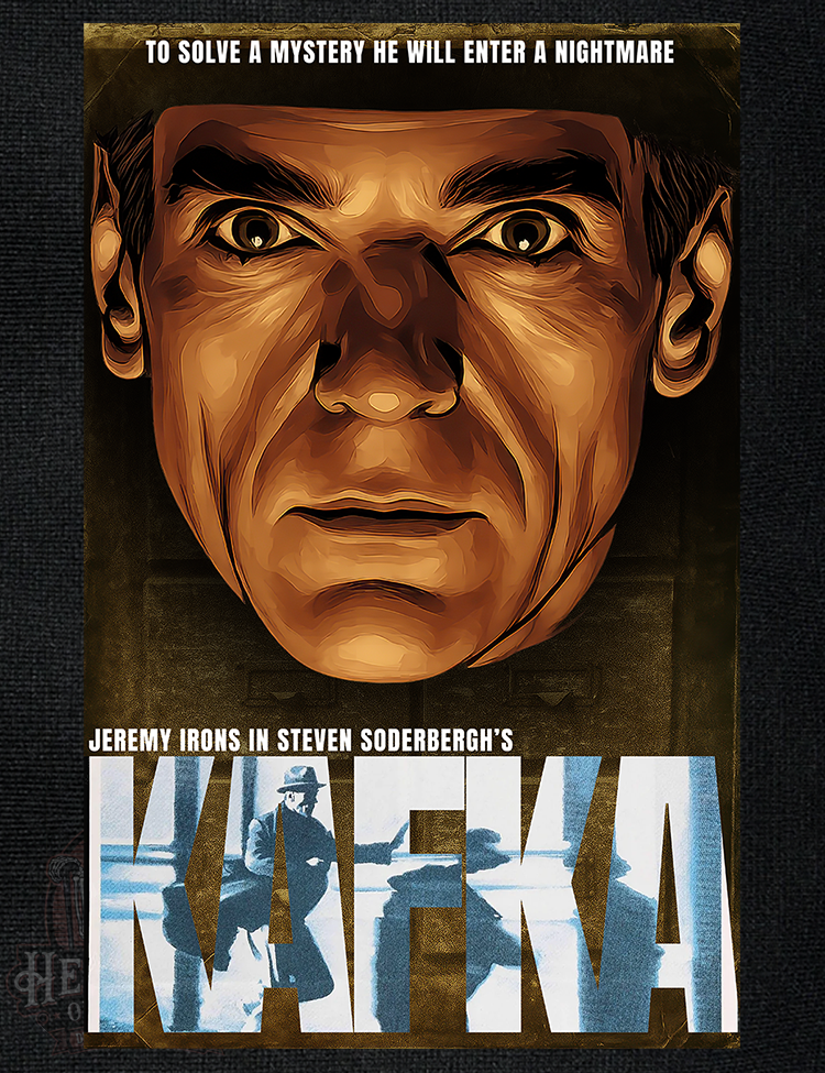Noir-inspired Kafka film t-shirt design