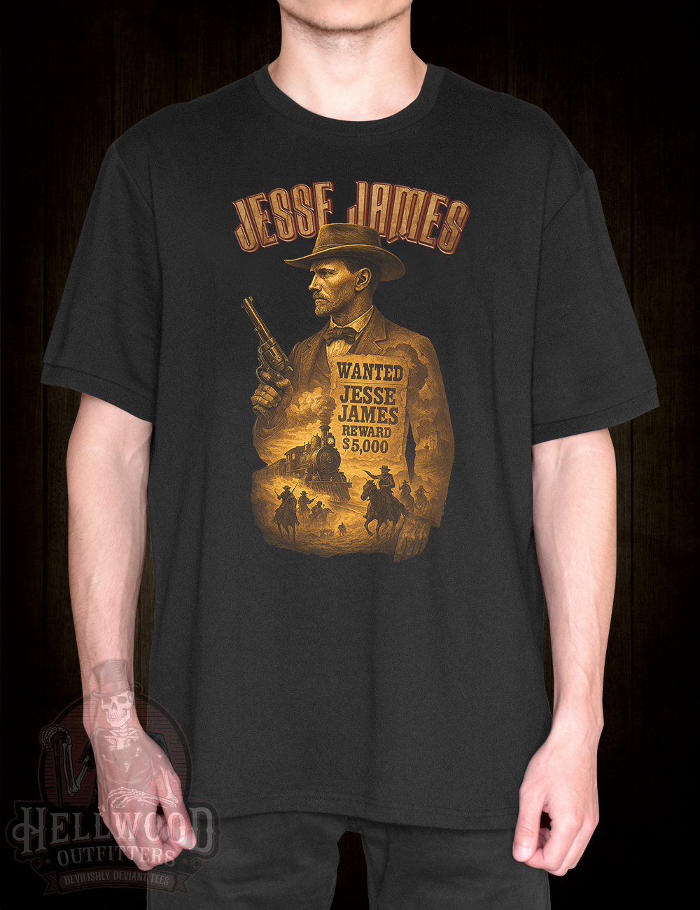 Old West cowboy style Jesse James shirt
