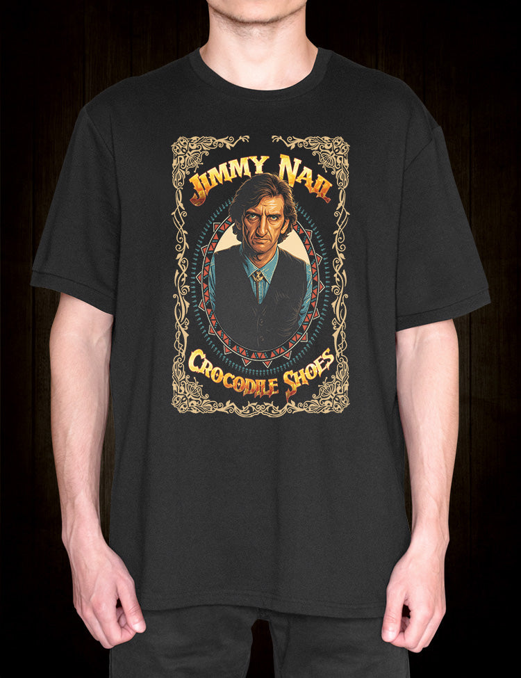 1990s British television Crocodile Shoes Jimmy Nail t-shirt