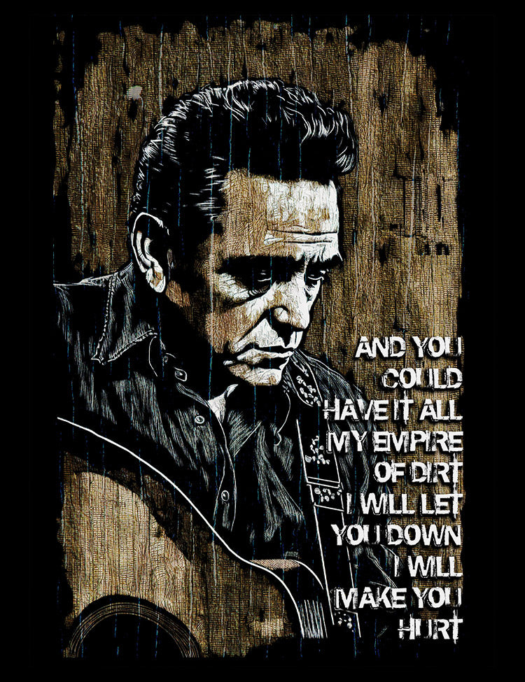 Dark and Haunting Johnny Cash T-Shirt - Music Legend's Hit Song