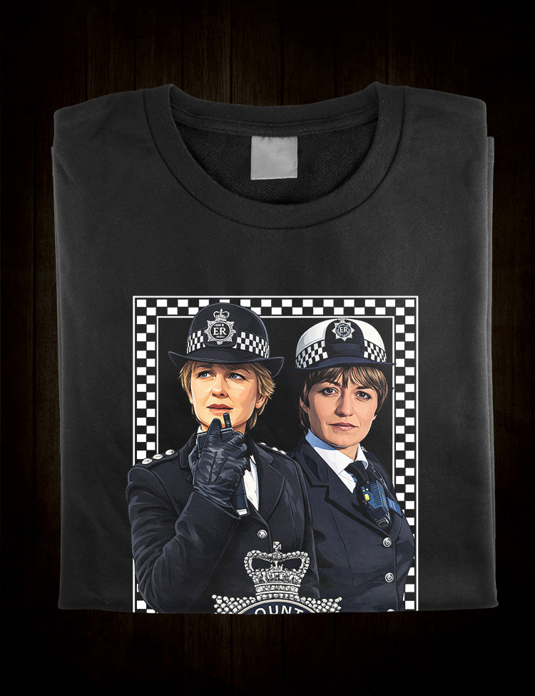 classic UK crime drama female inspector illustration tee