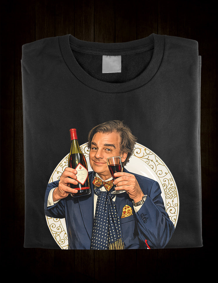 Keith Floyd portrait T-shirt celebrating the influential host of Floyd on Fish and Floyd on France