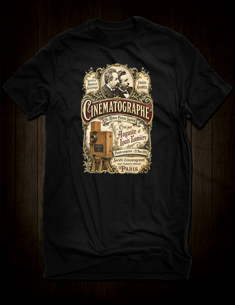 The Lumière Brothers T-Shirt featuring Auguste and Louis Lumière and the Cinématographe