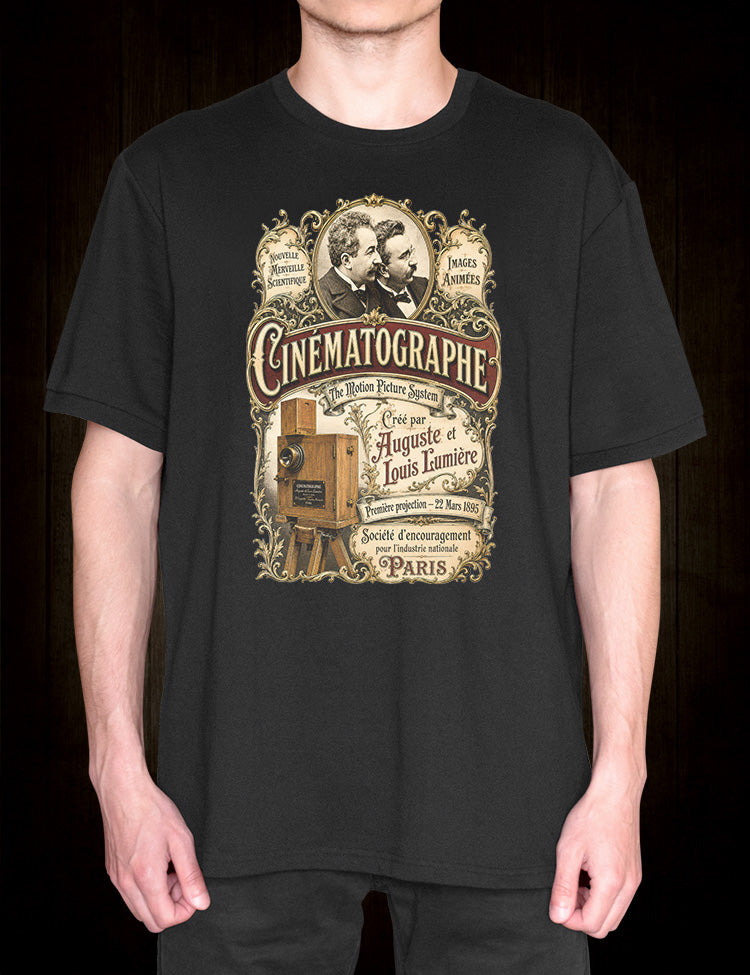 Cinématographe graphic T-shirt inspired by the birth of motion pictures in 1895