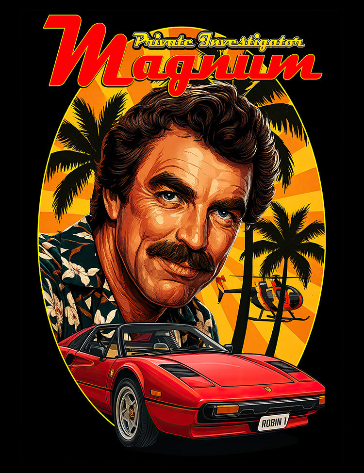 Tom Selleck Ferrari 308 GTS cult TV tee