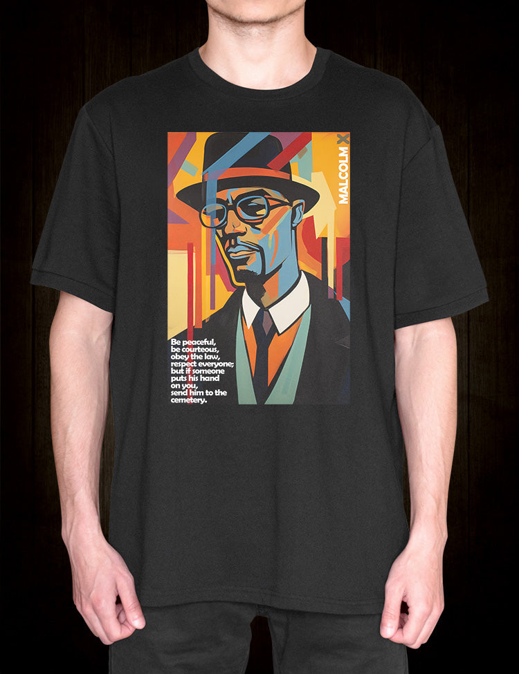Moncler Parfum Quote Tee Malcolm X Quote-Inspired Black Cotton T