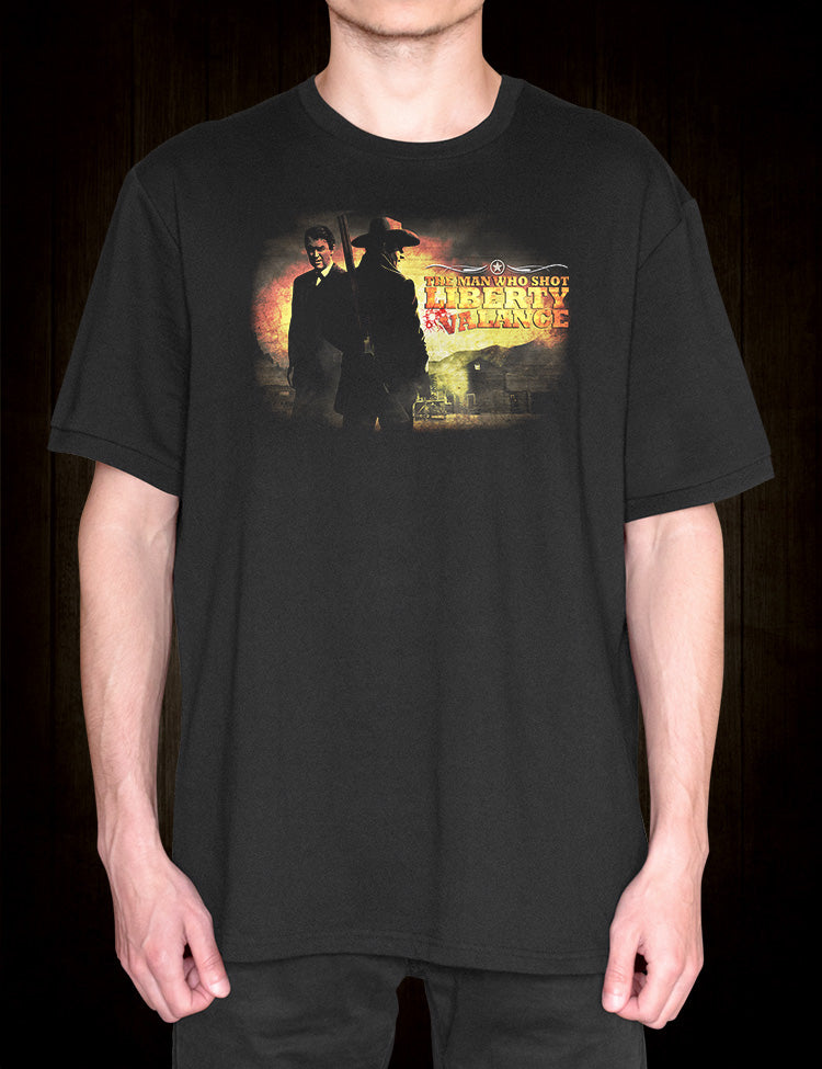 James Stewart and John Wayne 
Liberty Valance film tribute t-shirt