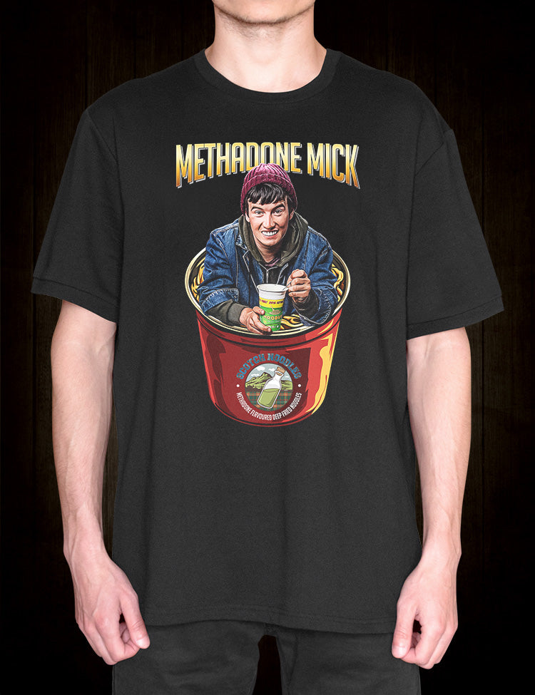 Methadone Mick character design t-shirt Still Game