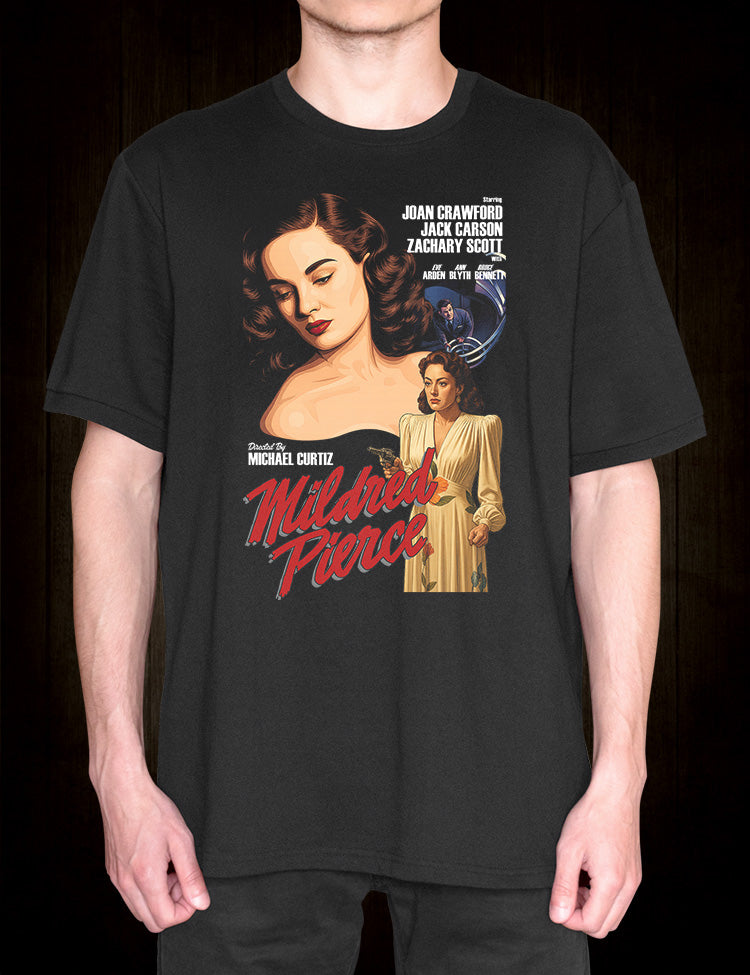 Michael Curtiz Mildred Pierce film noir graphic T-shirt artwork