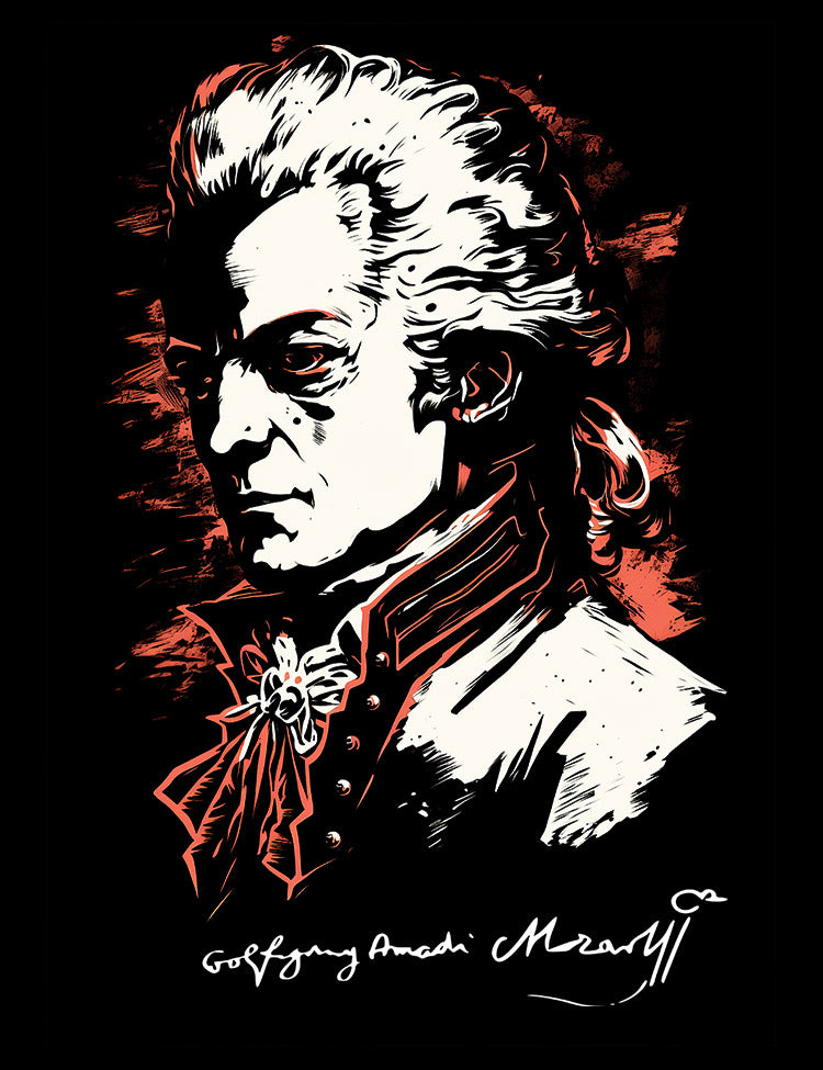 Classical music composer Mozart tribute tee