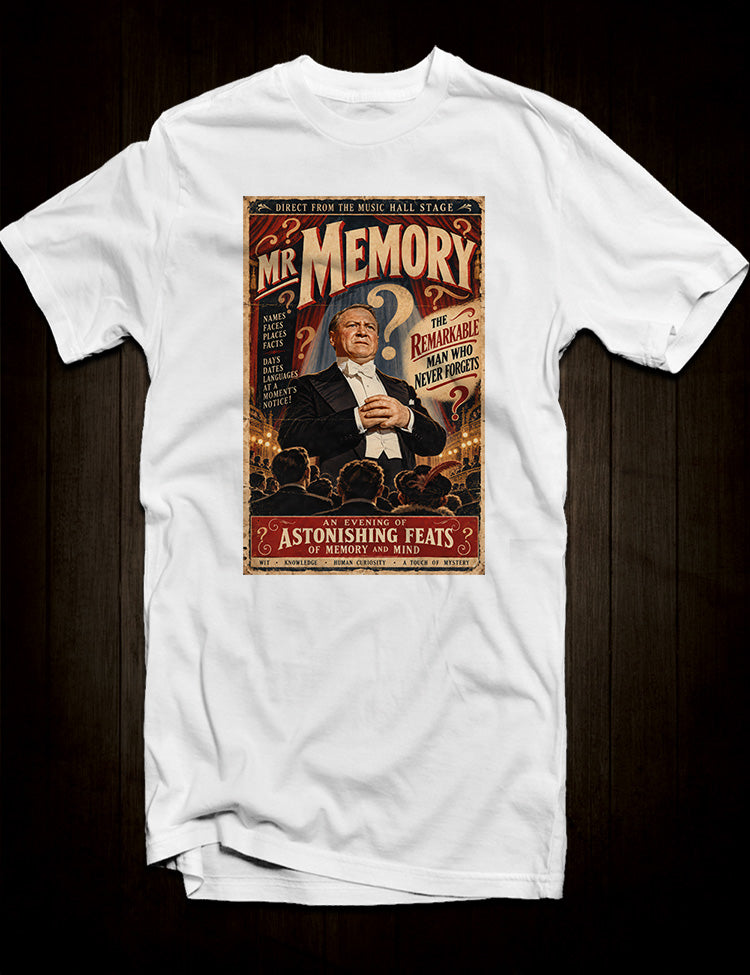 The 39 Steps 1959 film inspired T-Shirt featuring James Hayter's music hall performer
