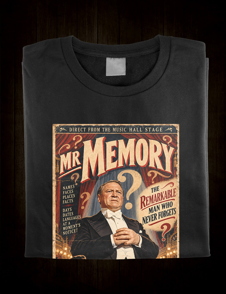 Nostalgic 1950s British cinema T-Shirt inspired by The 39 Steps and the Palace Music Hall