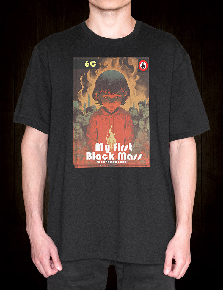 My First Black Mass T-Shirt - Parody Children's Book Cover