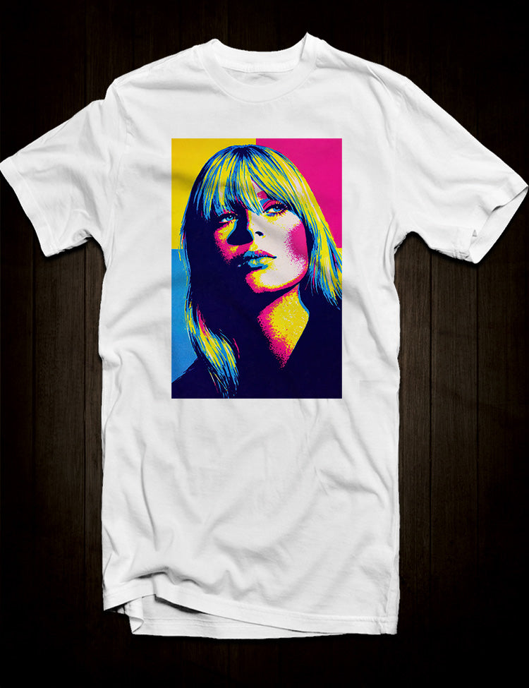 Andy Warhol Factory era Nico portrait rendered in vibrant pop colours