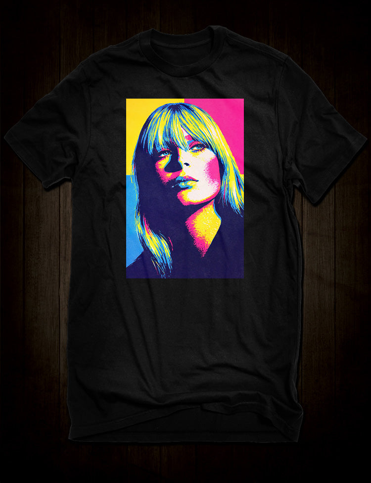 Nico T-Shirt featuring a vivid pop art portrait of the German singer