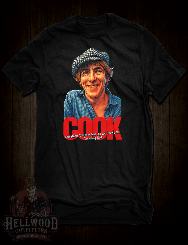 Peter Cook British comedy tribute t-shirt