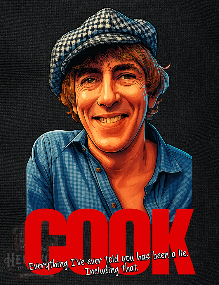 Peter Cook satirist humour icon t-shirt design