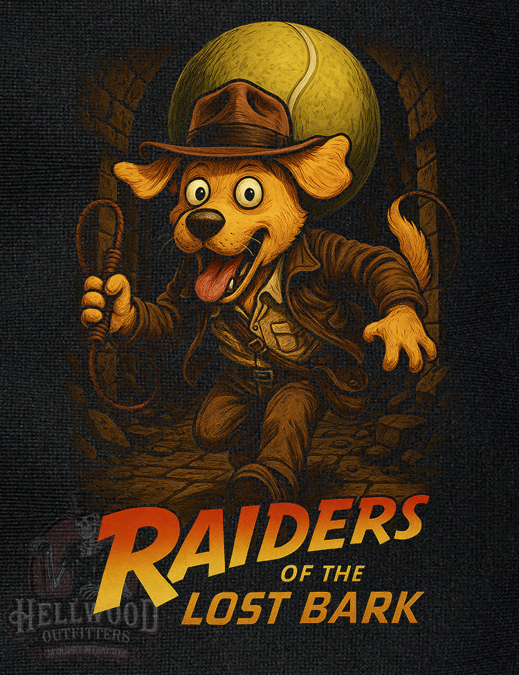 Indiana Bones adventure dog illustration shirt