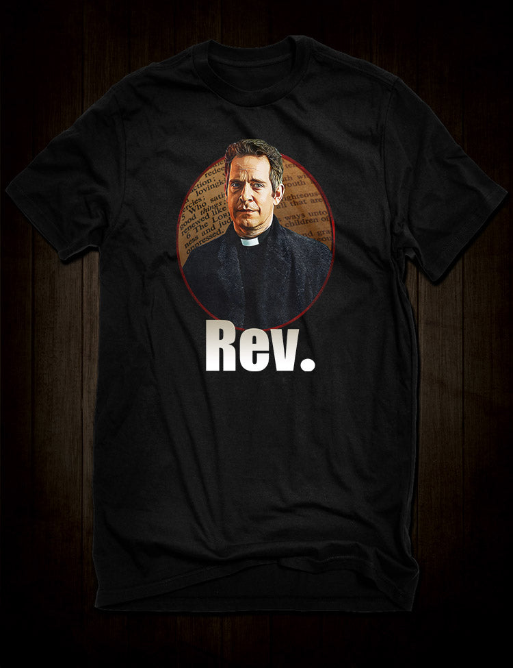 Tom Hollander Rev sitcom t-shirt design