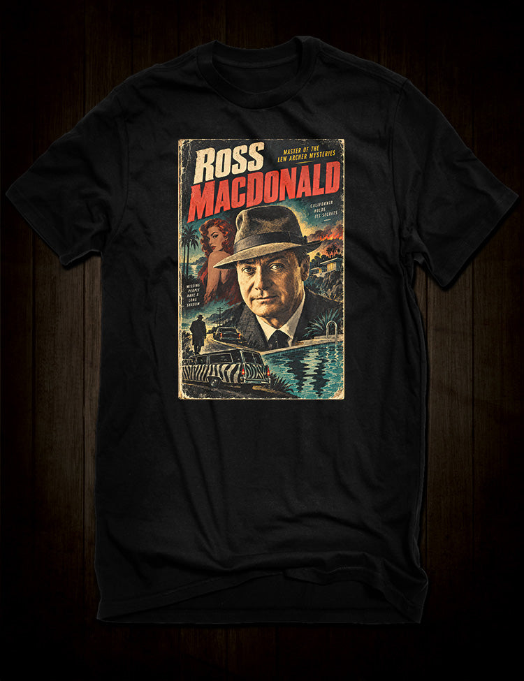 Ross Macdonald T-Shirt featuring the creator of private detective Lew Archer