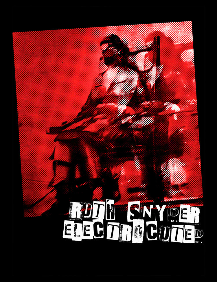 Ruth Snyder t-shirt with image of the electric chair