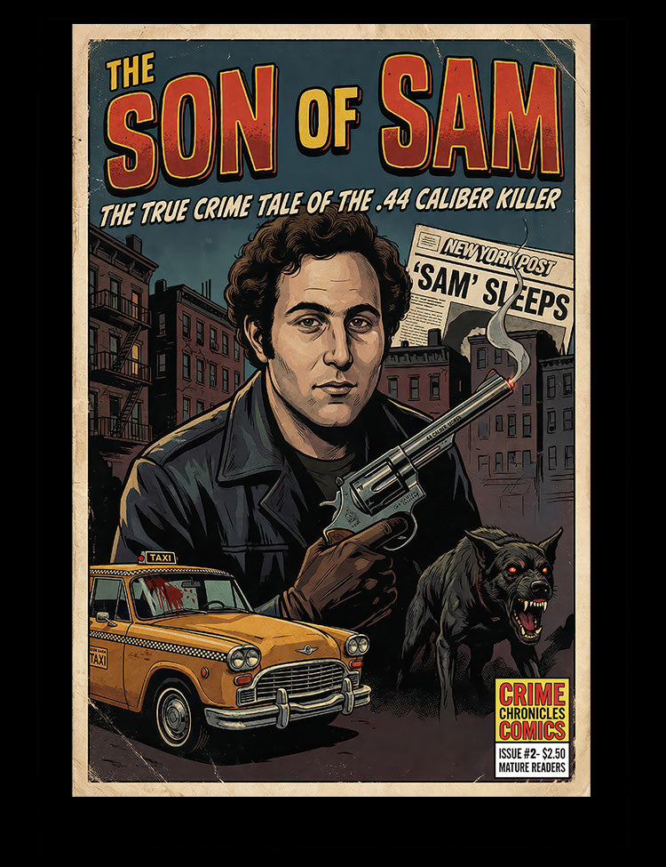 Son of Sam true crime comic illustration