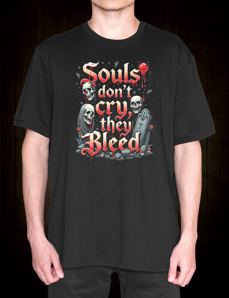 Red dripping gothic typography tee