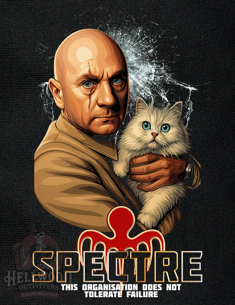 Donald Pleasence Blofeld cat stroking classic Bond shirt