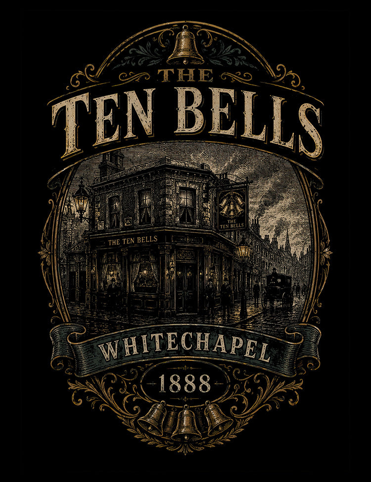 Ten Bells pub Whitechapel vintage illustration