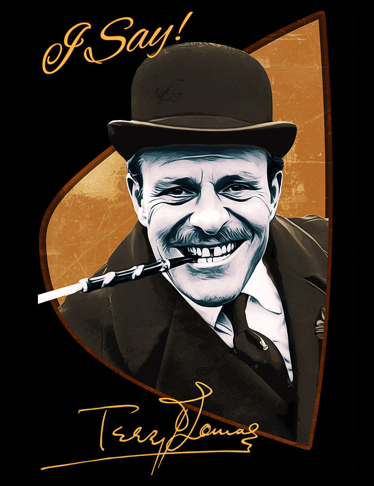 Terry Thomas tribute tee with vintage flair