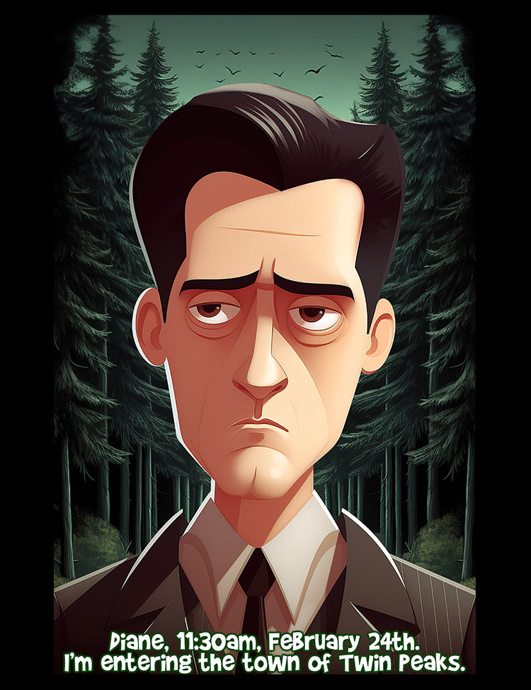 Iconic TV character tribute Twin Peaks Agent Cooper t-shirt