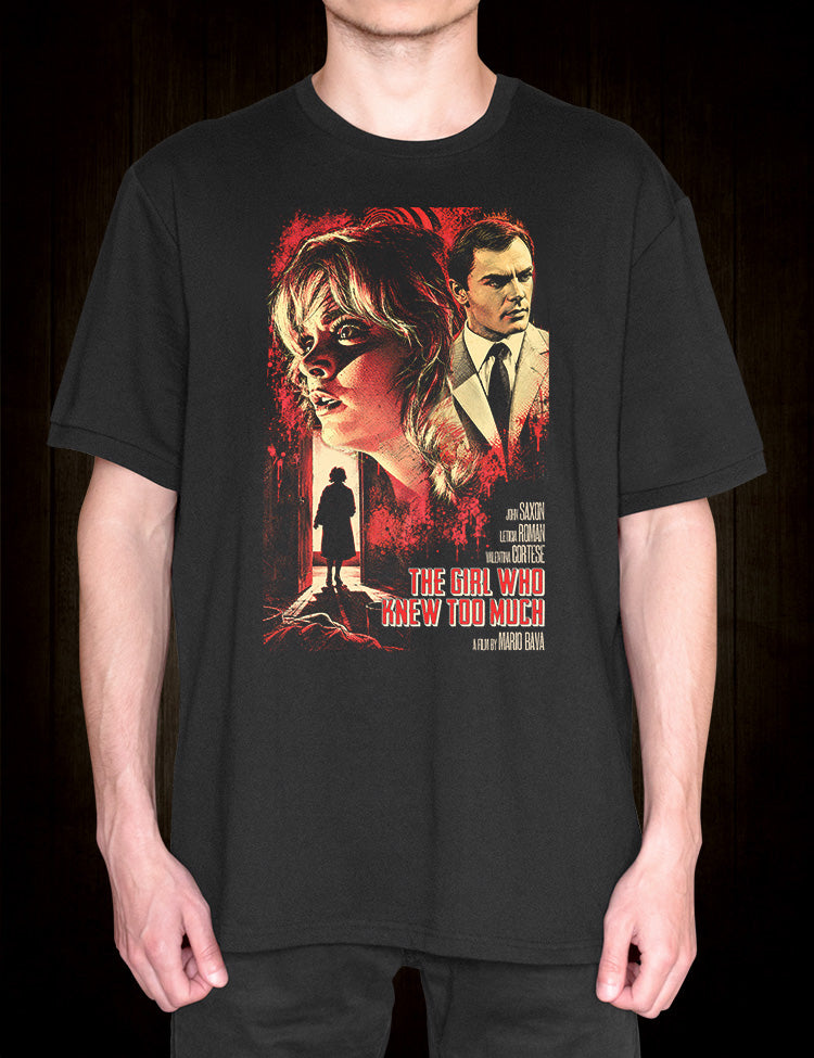 Vintage Italian horror cinema design based on La ragazza che sapeva troppo