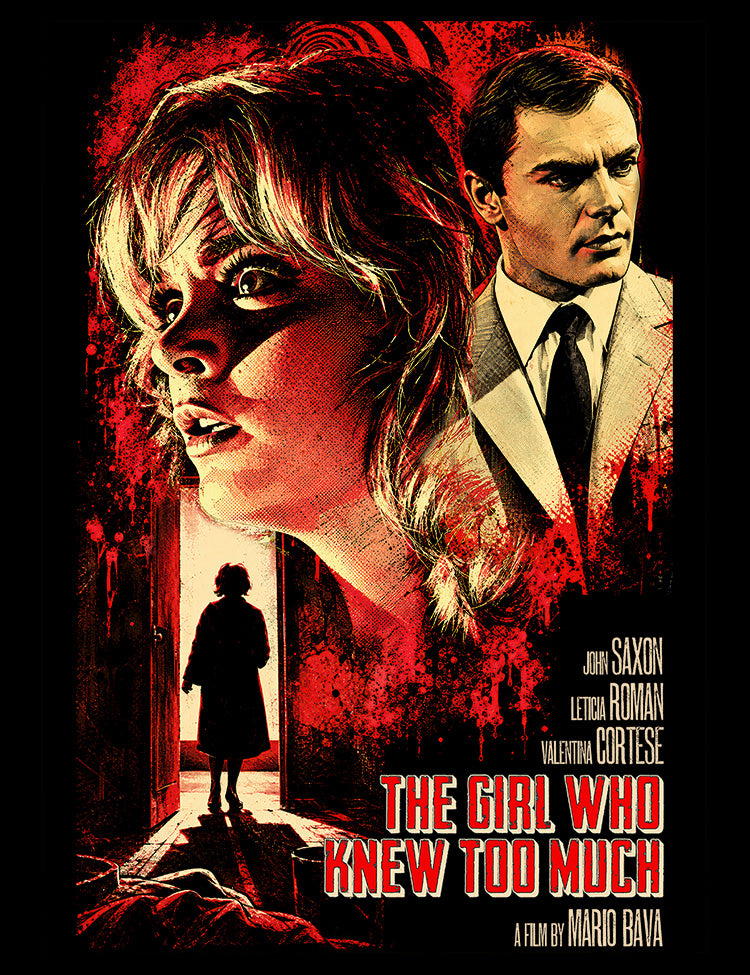 Mario Bava giallo movie T-shirt featuring The Girl Who Knew Too Much