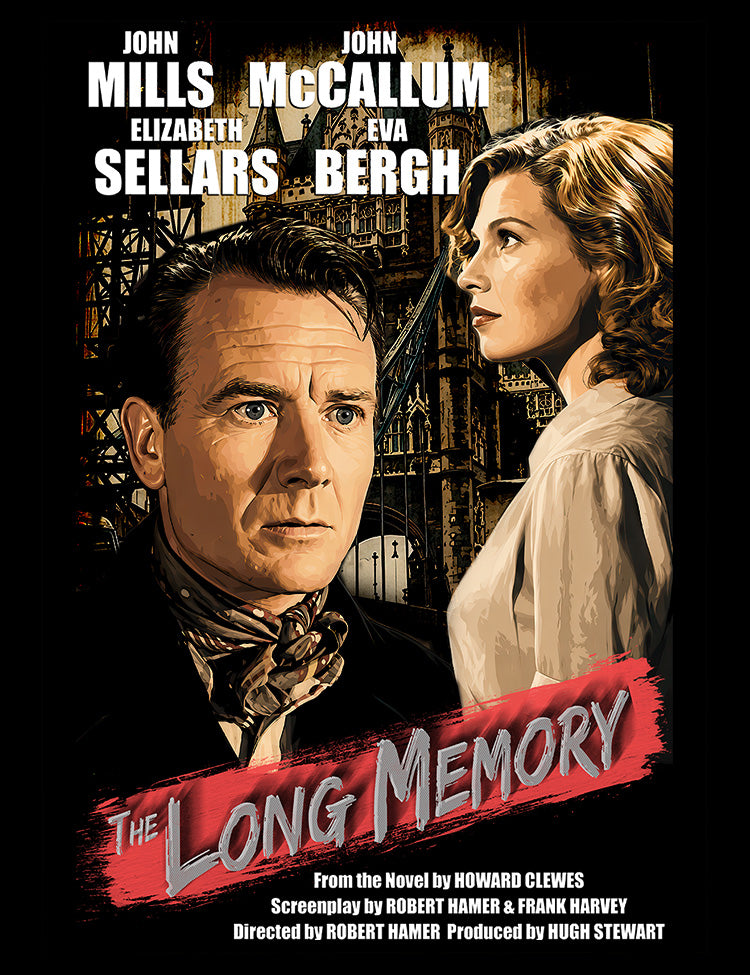 John Mills British film noir T-shirt based on The Long Memory