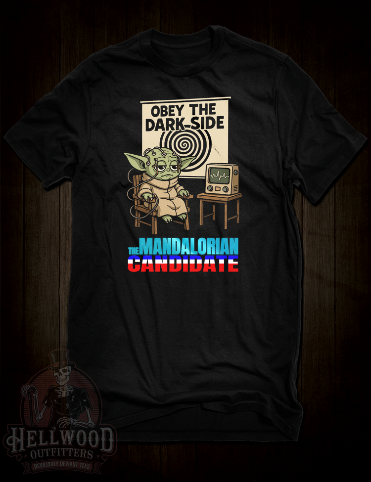 The Mandalorian Candidate parody t-shirt design