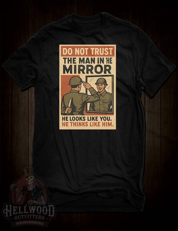 The Man In The Mirror retro propaganda style t-shirt design