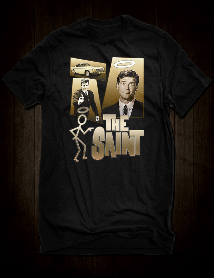 Stylish tribute: Roger Moore is The Saint T-Shirt