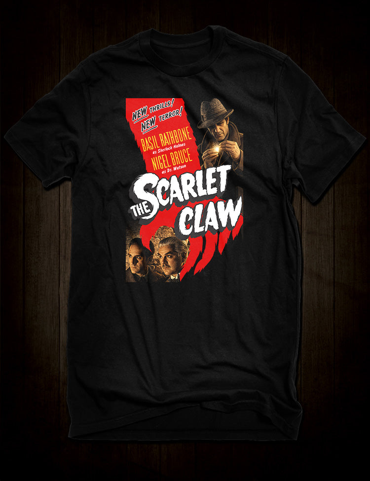 Sherlock Holmes and The Scarlet Claw T-Shirt featuring Basil Rathbone and Nigel Bruce