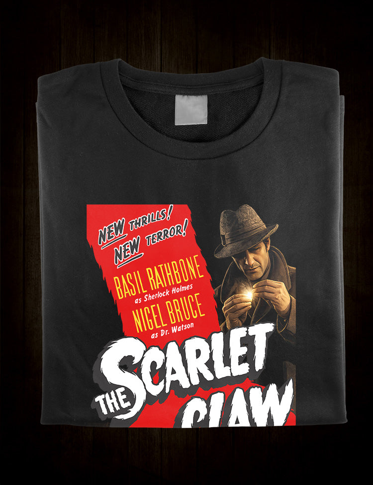 1944 mystery movie T-shirt inspired by Sherlock Holmes in The Scarlet Claw
