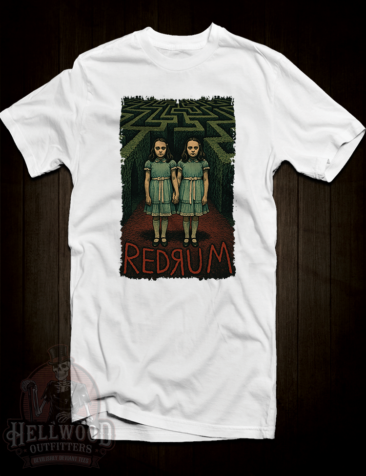 The Shining Sisters T-Shirt – REDRUM Horror Classic – Hellwood The Shining Sisters T-Shirt – REDRUM Horror Classic – Hellwood