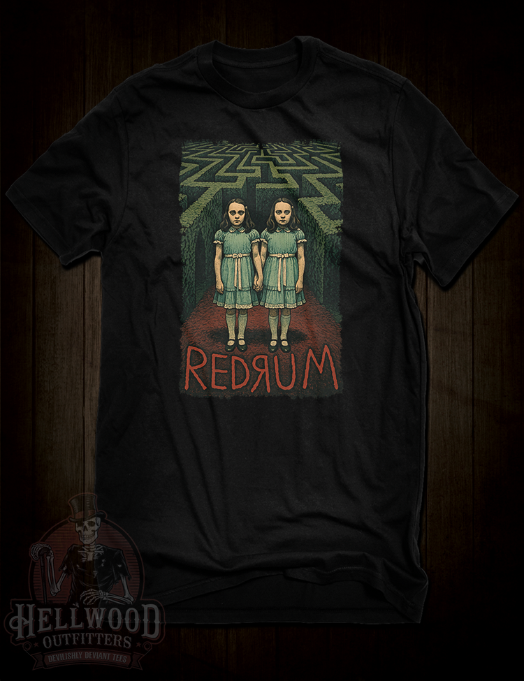 The Shining Sisters twin girls REDRUM t-shirt design