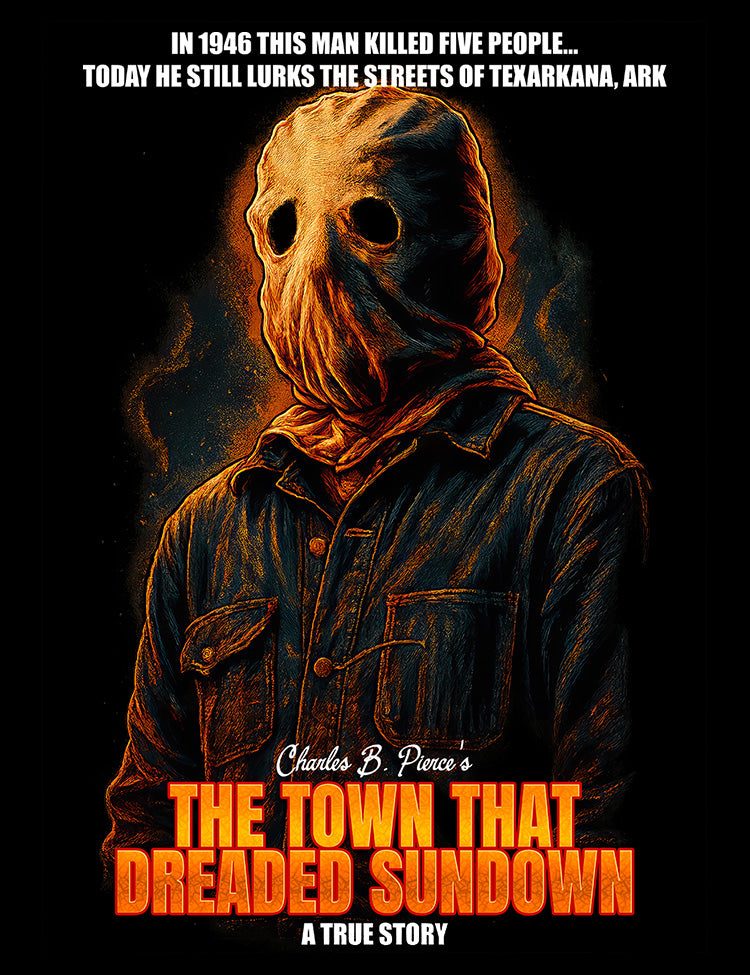Charles B. Pierce cult horror film graphic tee featuring the Texarkana Phantom