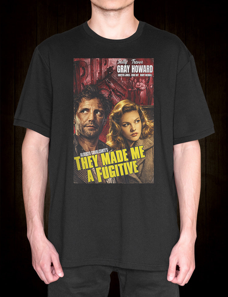 Sally Gray and Trevor Howard They Made Me A Fugitive graphic T-shirt