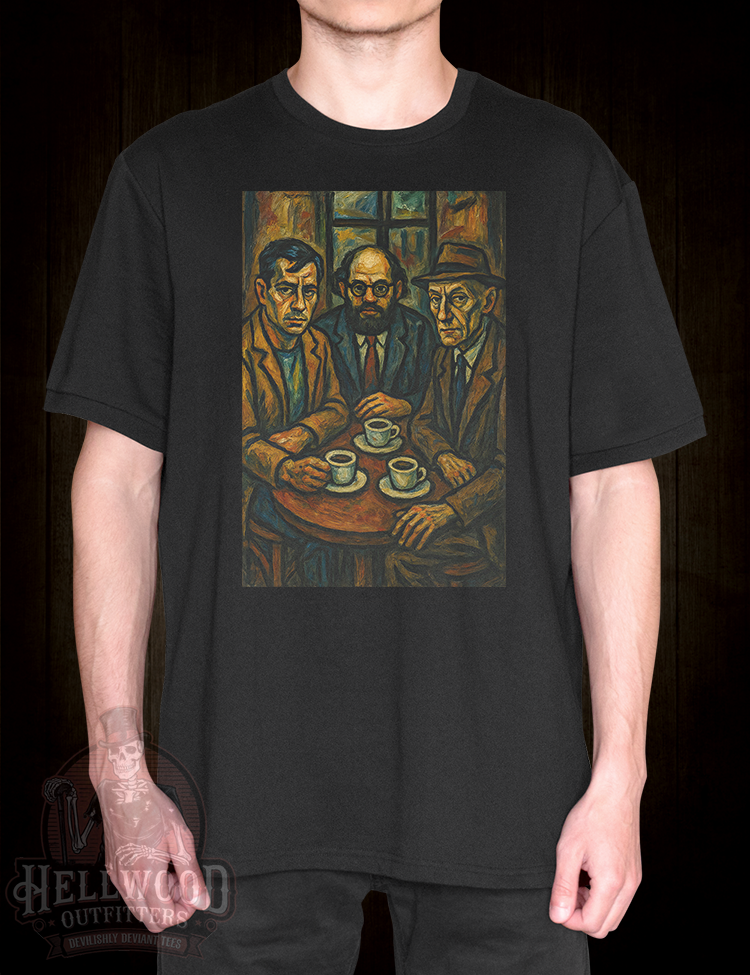 Kerouac Ginsberg Burroughs portrait T-shirt for Beat Generation readers