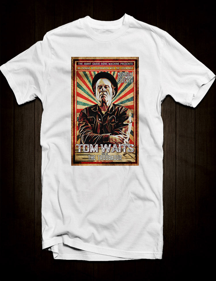 Reimagined Tom Waits concert poster tee