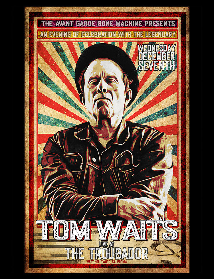 Tom Waits concert poster t-shirt