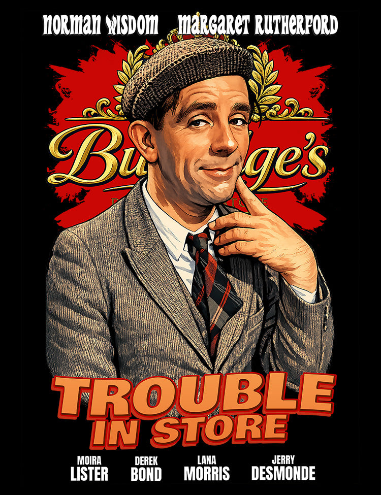 Trouble in Store movie T-Shirt featuring Norman Wisdom in his breakthrough film role